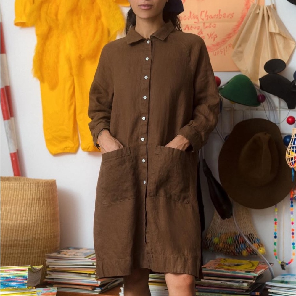 Beaton linen raglan shirt coat